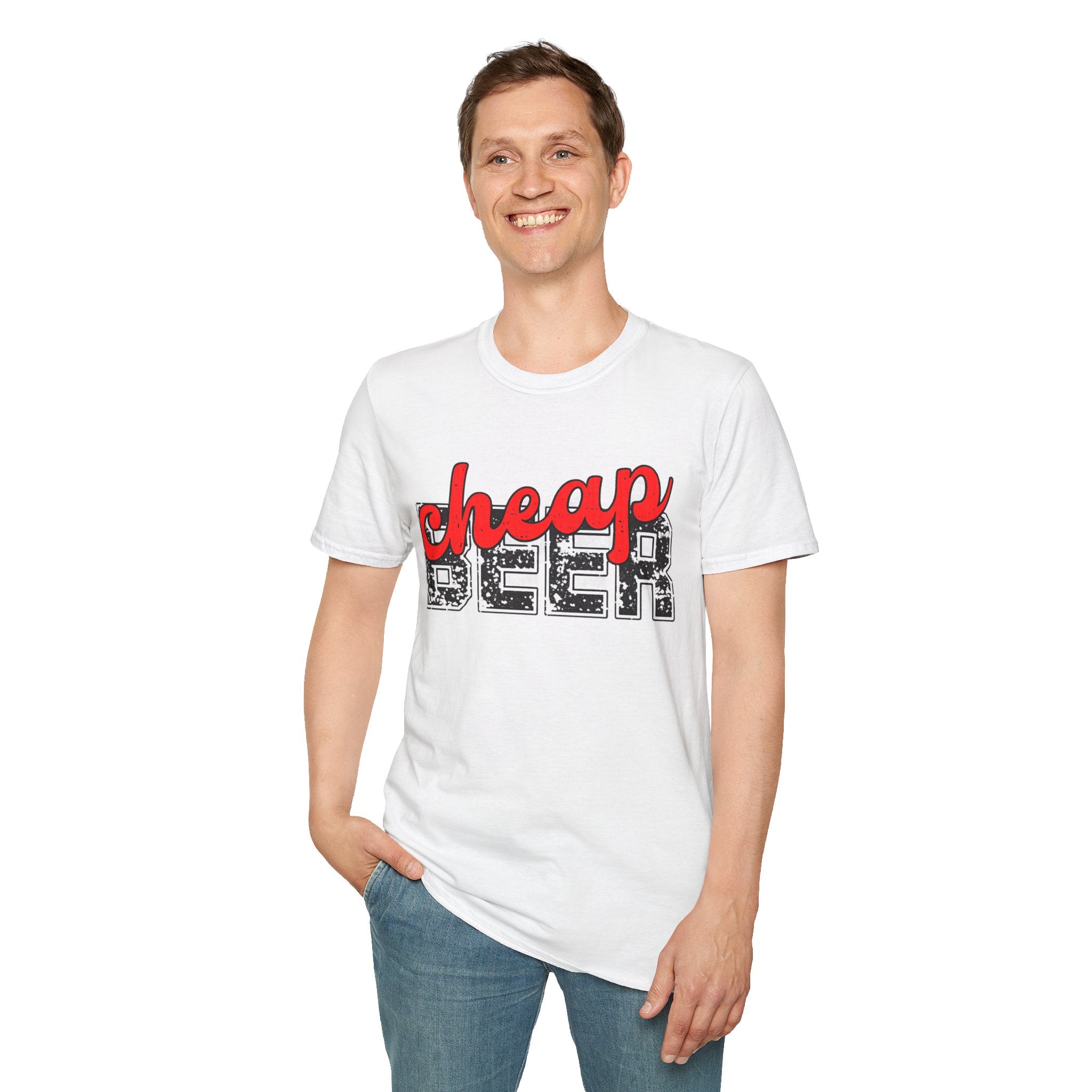 Cheap Beer Graphic T-Shirt — Retro Distressed Bar Tee